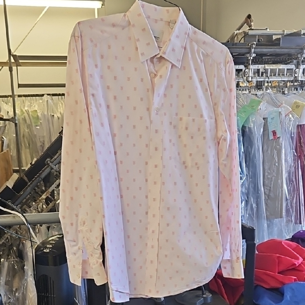 Burberry Light Pink Patterned Dress Shirt